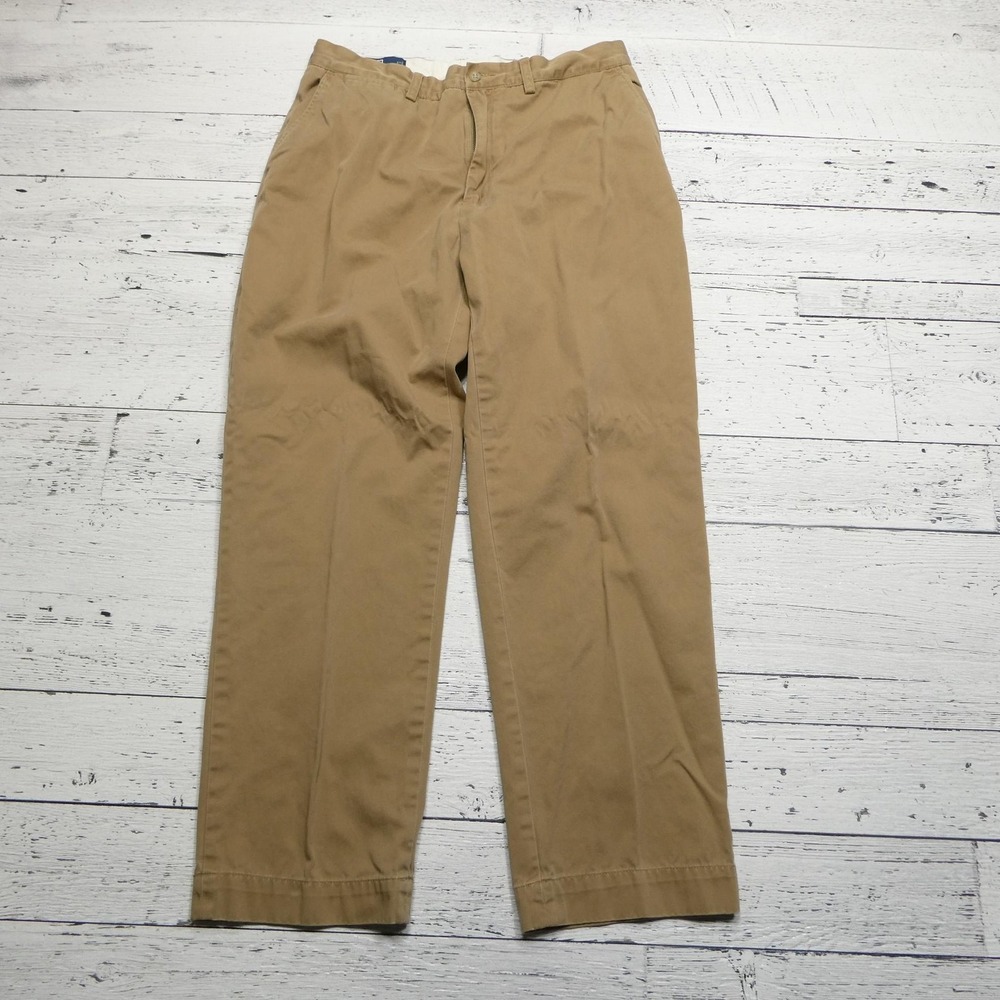 Polo Ralph Lauren Prospect Pants Mens 34x29 Beige Chino Classic Fit Pleated - Picture 3 of 9